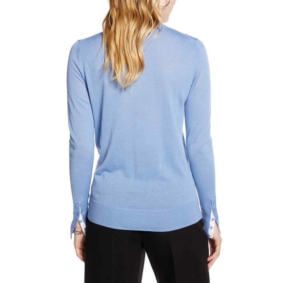 1901 V-Neck Merino Wool Blend Sweater Size XS - Picture 2 of 6